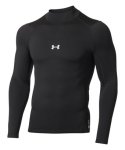 画像1: UA COLDGEAR ARMOUR COMPRESSION L/S MOCK SHIRT Black 1375374-001 インナー トップ UnderArmour アンダーアーマー サポーター (1)