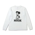 画像1: CARTOON NICK L/S SPORTS TEE WHITE 224-022005 WH AKTR アクター ロング　Tシャツ ウエア 秋冬物 【MEN'S】 (1)