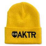 画像1: 68xAKTR LOGO KNIT CAP YELLOW 224-109021 YL AKTR アクター キャップ ビーニー Other (1)