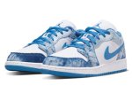 画像2: Air Jordan 1 Low GS Washed Denim DM8947-100 Jordan ジョーダン デニム シューズ   【海外取寄】【GS】キッズ (2)