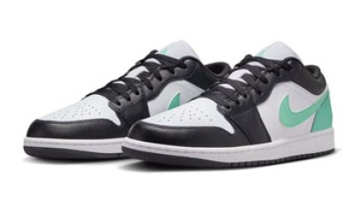 画像1: Air Jordan 1 Low Green Glow White/Black/Green 553558-131 Jordan ジョーダン シューズ   【海外取寄】