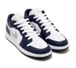 画像2: Air Jordan 1 Low GS White/Navy/Gray 553560-141 Jordan ジョーダン シューズ   【海外取寄】【GS】キッズ (2)