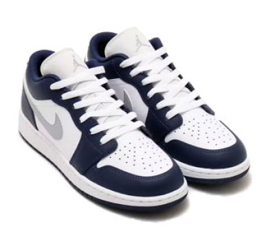 画像1: Air Jordan 1 Low GS White/Navy/Gray 553560-141 Jordan ジョーダン シューズ   【海外取寄】【GS】キッズ