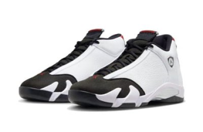 画像1: Air Jordan 14 Retro Black Toe White/Black/Red 487471-160 Jordan ジョーダン ブラックトゥ シューズ   【海外取寄】