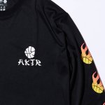 画像2: FIRE PATTERN L/S TEE BK Blk 218-061005 BK AKTR アクター ロング　Tシャツ ウエア 秋冬物 【MEN'S】 (2)