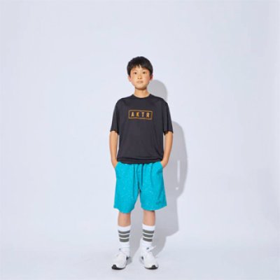 画像1: KIDS AKTR LOGO SPORTS TEE BLACK 222-056005 BK GS AKTR アクター Tシャツ ウエア  【BOY'S】 キッズ アパレル