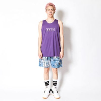 画像1: AKTR LOGO TANK PURPLE 223-031001 PL AKTR アクター ノースリーブ タンクトップ ウエア  【MEN'S】【SALE商品】