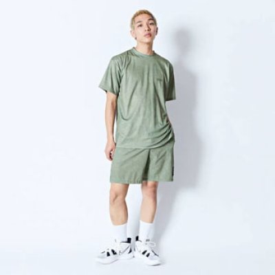 画像1: MOCK GARMENT DYED LOOSE FIT SPORTS TEE GREEN 224-001005 GR AKTR アクター Tシャツ ウエア  【MEN'S】