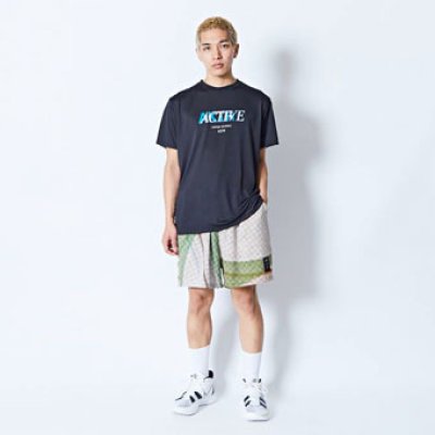 画像1: HALFTONE 5.5-INCH SHORT WIDE PANTS GREEN 224-006002 GR AKTR アクター Shorts ショーツ バスパン ウエア  【MEN'S】