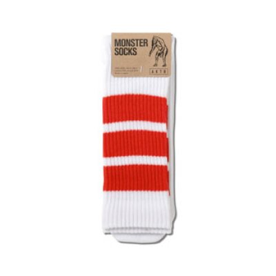 画像1: MONSTER SOCKS WHITExRED 224-007021 WHxRD CREWソックス AKTR アクター ソックス