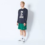 画像2: CARTOON NICK L/S SPORTS TEE BLACK 224-022005 BK AKTR アクター ロング　Tシャツ ウエア 秋冬物 【MEN'S】 (2)