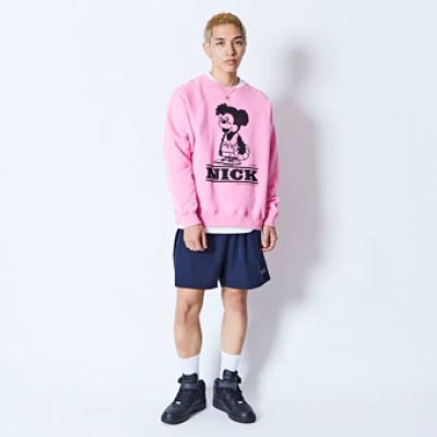 画像1: CARTOON NICK SWEAT CREW NECK PINK 224-030010 PK AKTR アクター スウェット アウトウエア ウエア  【MEN'S】