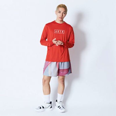 画像1: AKTR LOGO L/S SPORTS TEE RED 224-031005 RD AKTR アクター ロング　Tシャツ ウエア 秋冬物 【MEN'S】