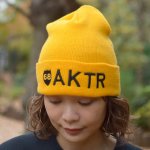 画像2: 68xAKTR LOGO KNIT CAP YELLOW 224-109021 YL AKTR アクター キャップ ビーニー Other (2)