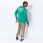 画像2: CHOOSE YOURSELF L/S SPORTS TEE  GREEN 125-002005 GR AKTR アクター ロング　Tシャツ ウエア 秋冬物 【MEN'S】 (2)