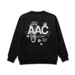 画像2: xSPORTY AAC GRAPHIC CREW NECK SWEAT BLACK 224-077010 BK AKTR アクター スウェット アウトウエア ウエア  【MEN'S】 (2)