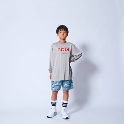 画像2: KIDS SPACE AKTR LOGO L/S SP TEES L-GRAY 221-081005 LGY GS AKTR アクター ロング　Tシャツ ウエア 秋冬物 【BOY'S】 キッズ アパレル