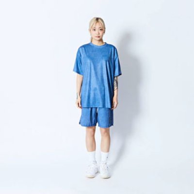 画像2: MOCK GARMENT DYED LOOSE FIT SPORTS TEE BLUE 224-001005 BL AKTR アクター Tシャツ ウエア  【MEN'S】