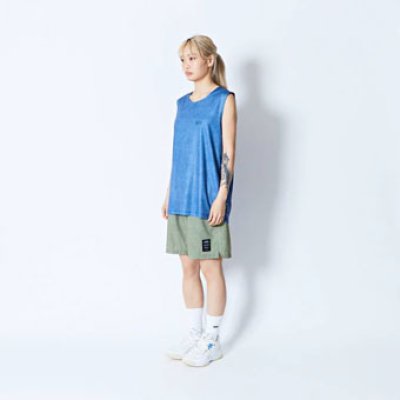 画像2: MOCK GARMENT DYED SLEEVELESS SPORTS TEE BLUE 224-002005 BL AKTR アクター ノースリーブ タンクトップ ウエア  【MEN'S】