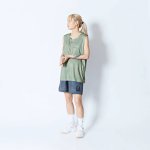 画像3: MOCK GARMENT DYED SLEEVELESS SPORTS TEE GREEN 224-002005 GR AKTR アクター ノースリーブ タンクトップ ウエア  【MEN'S】 (3)