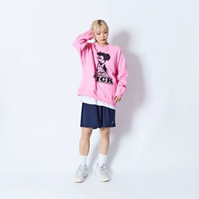 画像2: CARTOON NICK SWEAT CREW NECK PINK 224-030010 PK AKTR アクター スウェット アウトウエア ウエア  【MEN'S】